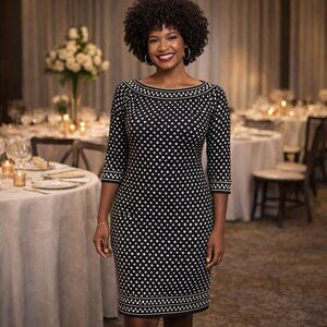 Medium MAX STUIDO light weight dress, polka dots. Special Occassion NWT